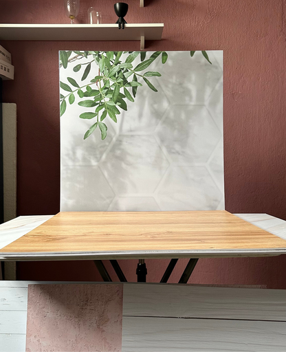 Azulejo Gris con Planta